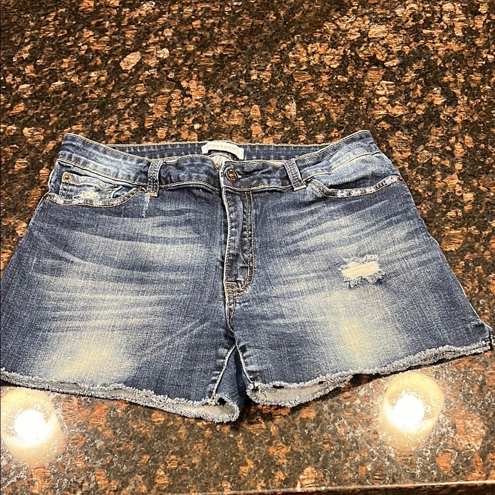 Just USA Blue Jean Shorts Distressed Cut-Off